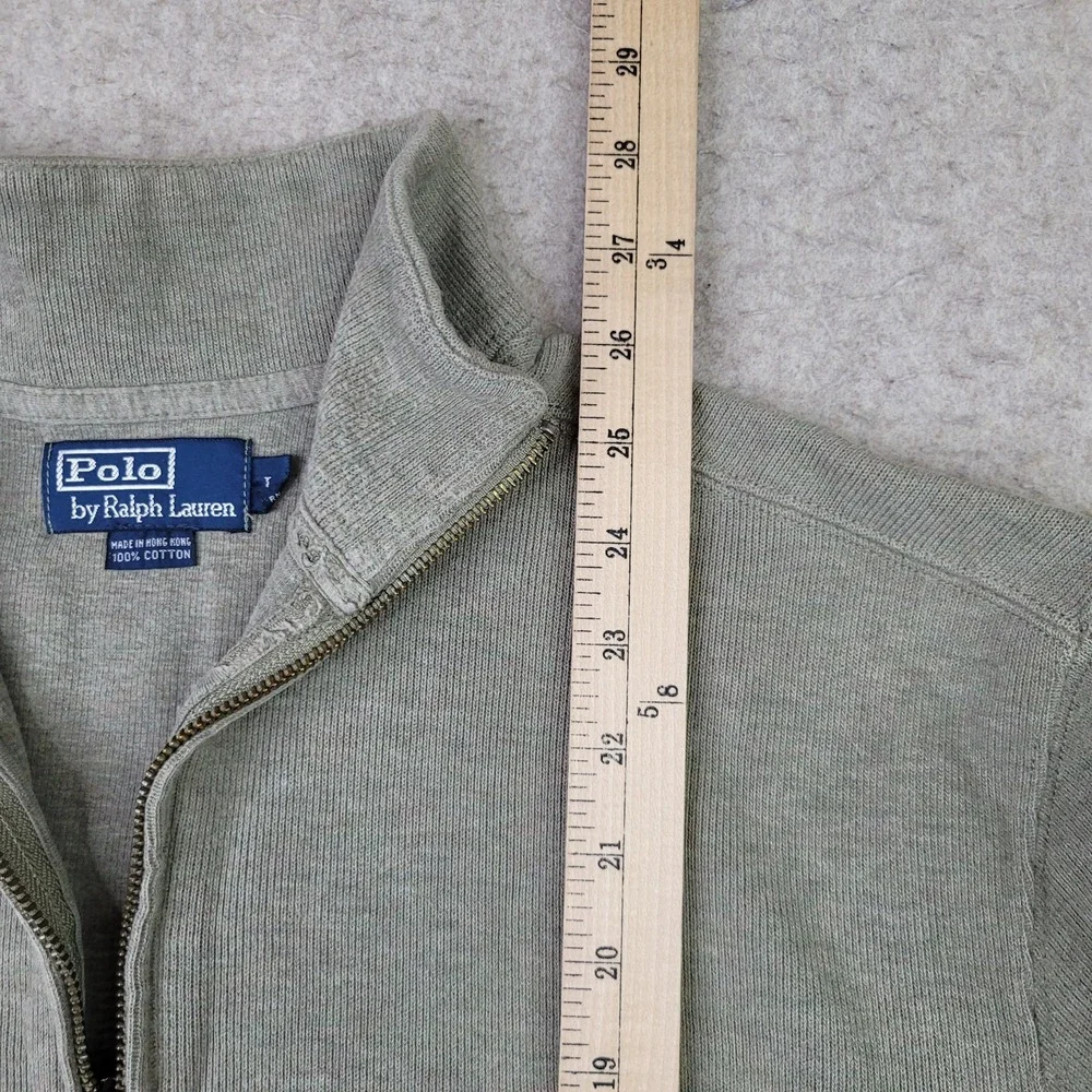 Polo Ralph Lauren 1/4 Zip Pullover Sweater Mens L Green Mock Neck Preppy Pony